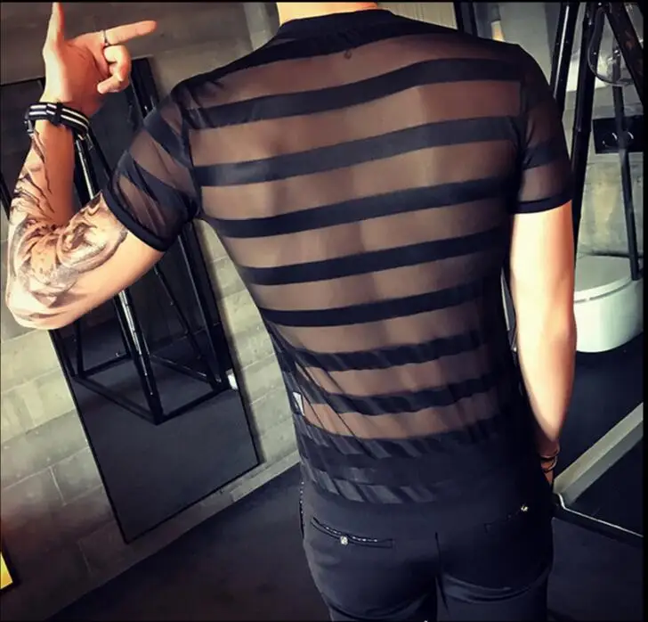 2017 New men's casual Ultra-thin t-shirt gauze transparent stand collar solid color short-sleeve summer zipper-up clothing
2017 New men's casual Ultra-thin t-shirt gauze transparent stand collar solid color short-sleeve summer zipper-up clothing