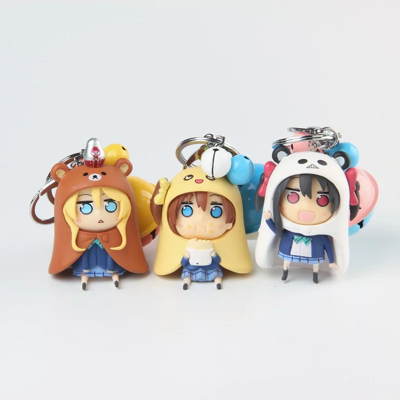 9 pcsset Anime Sankaku Head Himouto! Umaru-chan Doma Umaru pvc figure toys keychain (4)