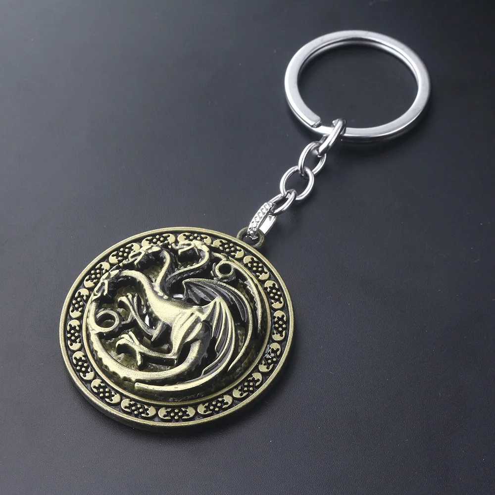 New Rotatable Game of Thrones Keychain House Stark Wolf Targaryen Dragon Badge Key chain For Keys Men Car Women Bag Accessories
New Rotatable Game of Thrones Keychain House Stark Wolf Targaryen Dragon Badge Key chain For Keys Men Car Women Bag Accessories