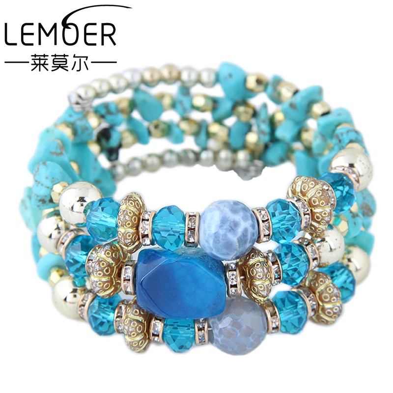 LEMOER Bohemia Multilayer Resin Stone Bracelet for Women Vintage Elastic Beads Bracelets & Bangles Pulseras Mujer Ethnic Jewelry
LEMOER Bohemia Multilayer Resin Stone Bracelet for Women Vintage Elastic Beads Bracelets & Bangles Pulseras Mujer Ethnic Jewelry