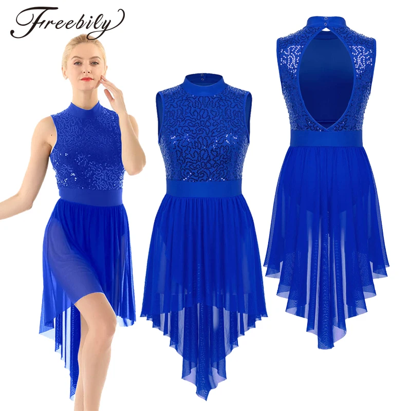 Sequined Women Lyrical Dance Dresses High Low Skating Modern Ballet Dance Dress Ballerina Performance Competition Dance Costumes
Sequined Women Lyrical Dance Dresses High Low Skating Modern Ballet Dance Dress Ballerina Performance Competition Dance Costumes