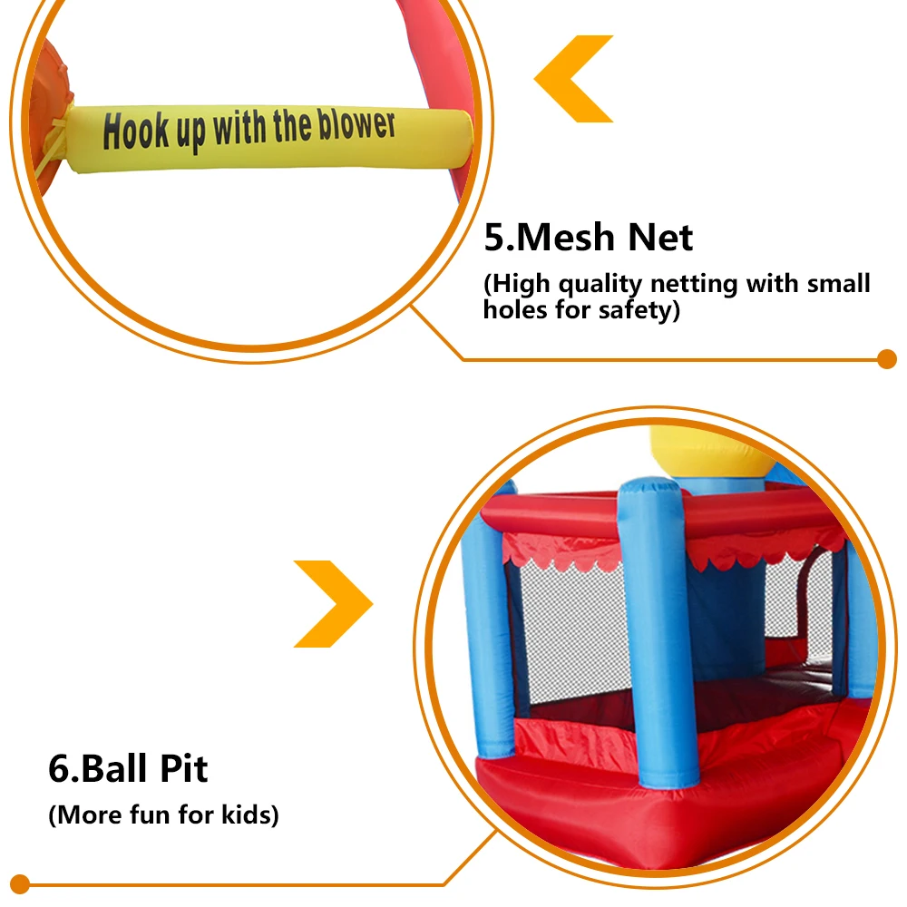 YARD Kids Bouncer House Slide Jumping Castle Inflatable Bounce House Jumper Jumping Castle with Ball Pool 12