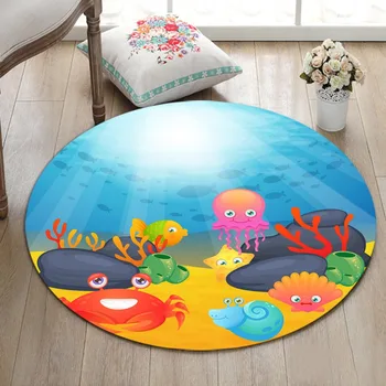 Funny Yellow Fish Blue Sea Red Crab Pink Octopus Round Carpet Baby Child Home Living Room Bedroom Area Carpet Bathroom Mat Kids
Funny Yellow Fish Blue Sea Red Crab Pink Octopus Round Carpet Baby Child Home Living Room Bedroom Area Carpet Bathroom Mat Kids