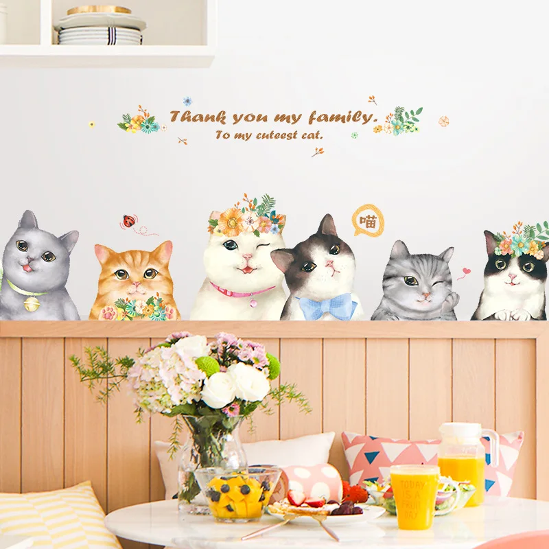 Cartoon Cute Lovely Kitten Cat Wall Stickers for Kids Room Bedroom Art Wall Decals Sweet Home Decoration Large Poster Murals
Cartoon Cute Lovely Kitten Cat Wall Stickers for Kids Room Bedroom Art Wall Decals Sweet Home Decoration Large Poster Murals