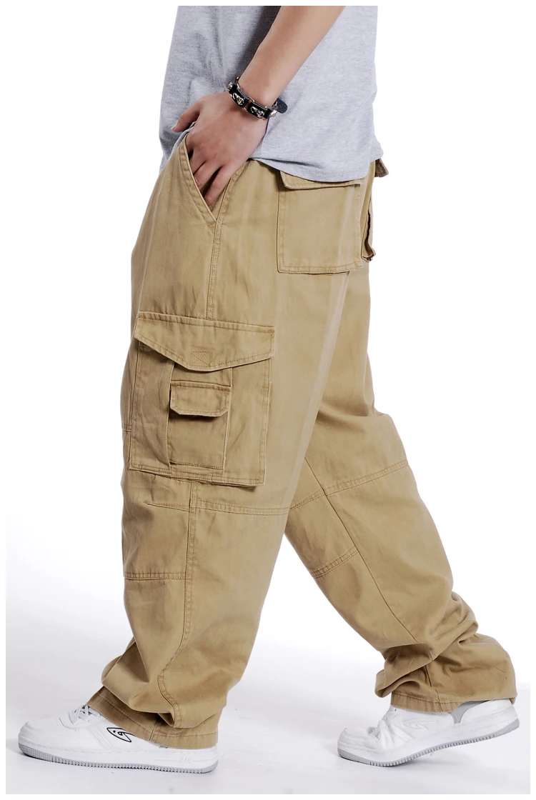 baggy khaki cargo pants for mens