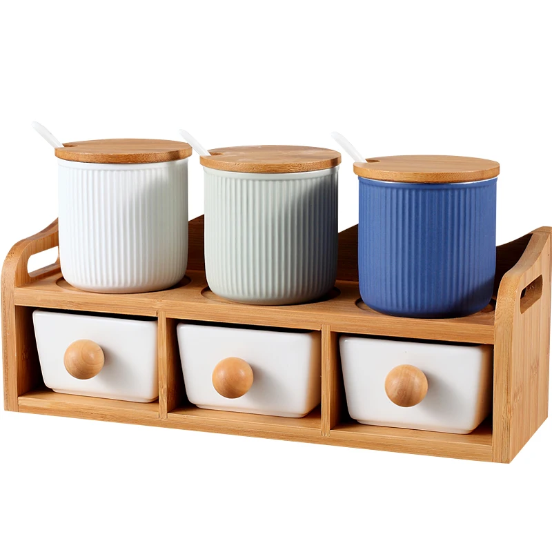 Sugar Bowl Home Kitchen 6 In 1 Set Double Layers Ceramica Salt Condiment Pot Jars With Spoons Per Set
Sugar Bowl Home Kitchen 6 In 1 Set Double Layers Ceramica Salt Condiment Pot Jars With Spoons Per Set