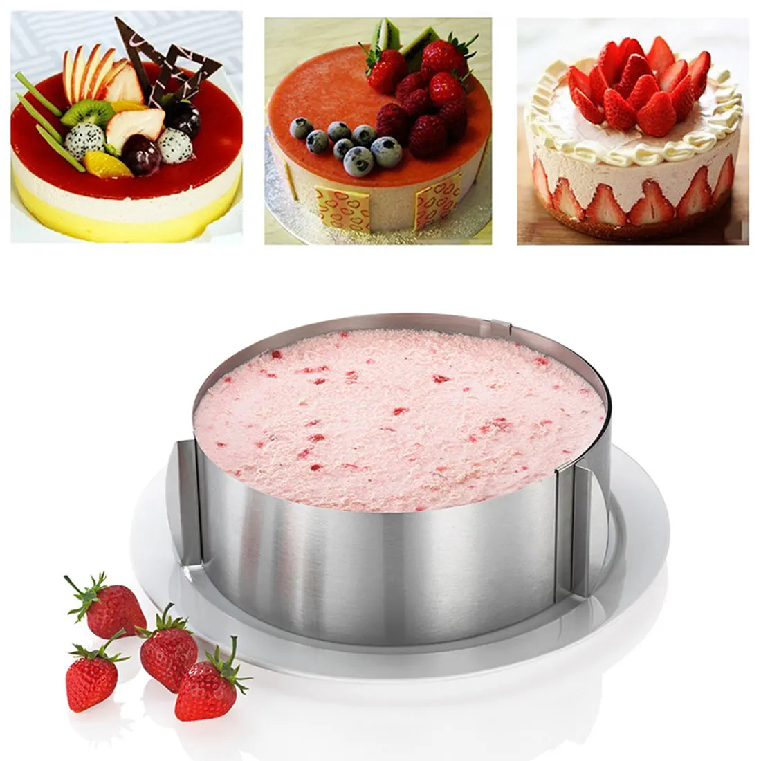 Kitchen Tools Silver Retractable Stainless Steel Circle Foam Ring Cake Baking Tool Set Size Shape Adjustable Bakeware
Kitchen Tools Silver Retractable Stainless Steel Circle Foam Ring Cake Baking Tool Set Size Shape Adjustable Bakeware