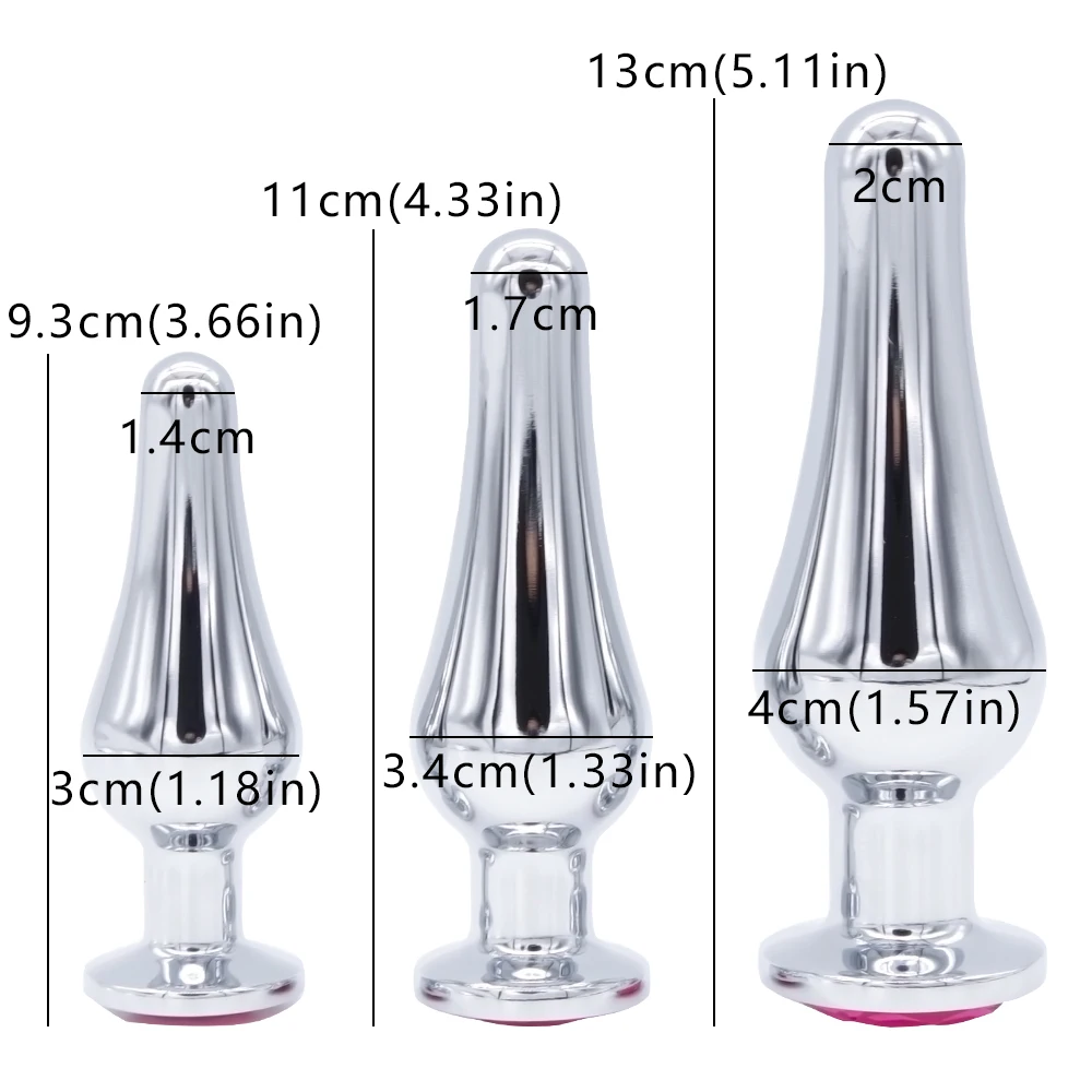 New Arrival 3pcs Jewelry Anal Plug Massager Sex Balls Adult Game Butt Plug Stainless Steel Anal Toy
