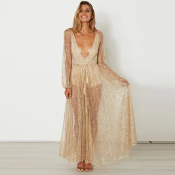2017 Venus Vacation hot selling handmade rhinestones bikini cover ups sexy women summer beachwear cover ups long dress
