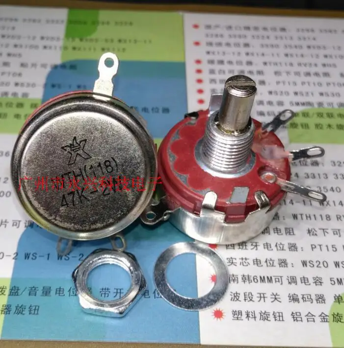 Single Turn Synthetic Carbon Film Potentiometer Switch Adjustable Speed Slide Adjustable Rheostat WH118-1A 2W 47k WTH118
Single Turn Synthetic Carbon Film Potentiometer Switch Adjustable Speed Slide Adjustable Rheostat WH118-1A 2W 47k WTH118