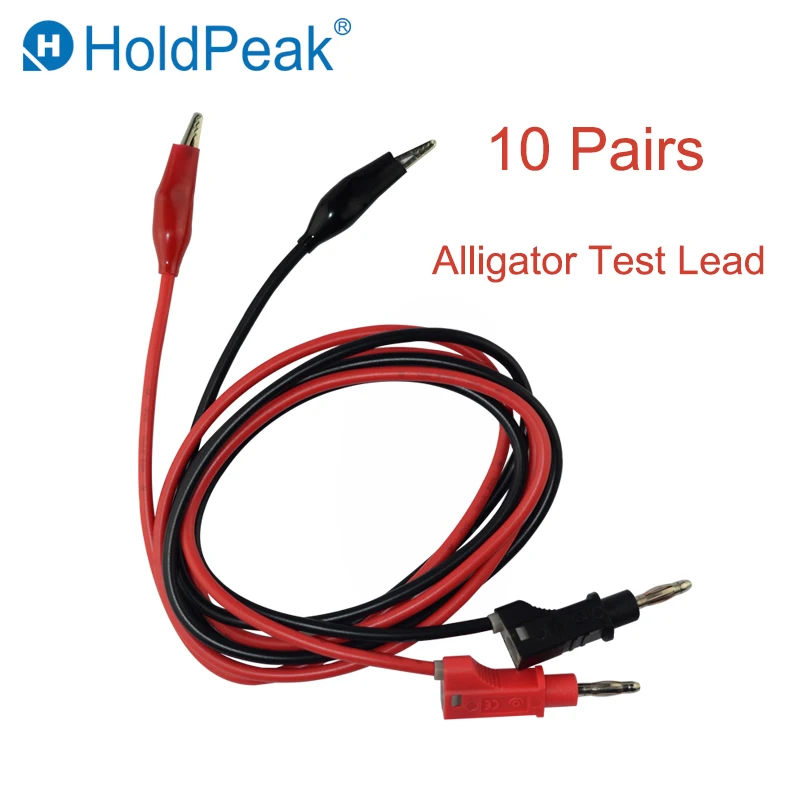 HoldPeak New 10 Pair Alligator Testing Cord Lead Clip Electrical Clamp to Banana Plug Cable Connector Leads for Multimeter Test
HoldPeak New 10 Pair Alligator Testing Cord Lead Clip Electrical Clamp to Banana Plug Cable Connector Leads for Multimeter Test