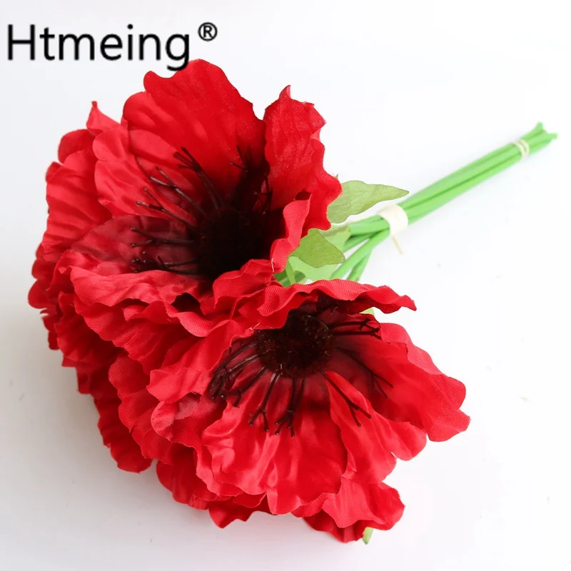 Htmeing artificial poppy flower bouquet Branches Silk Flowers for Table Centerpiece Summer Spring Wedding Decor
Htmeing artificial poppy flower bouquet Branches Silk Flowers for Table Centerpiece Summer Spring Wedding Decor