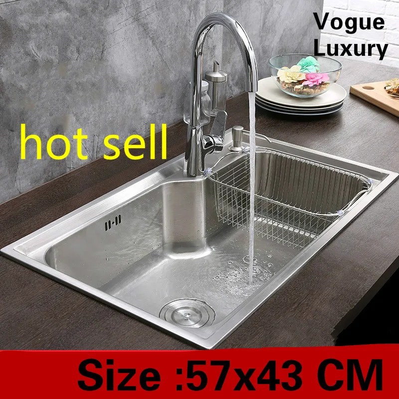 Free shipping Apartment luxury kitchen single trough sink wash vegetables high quality 304 stainless steel hot sell 570x430 MM
Free shipping Apartment luxury kitchen single trough sink wash vegetables high quality 304 stainless steel hot sell 570x430 MM