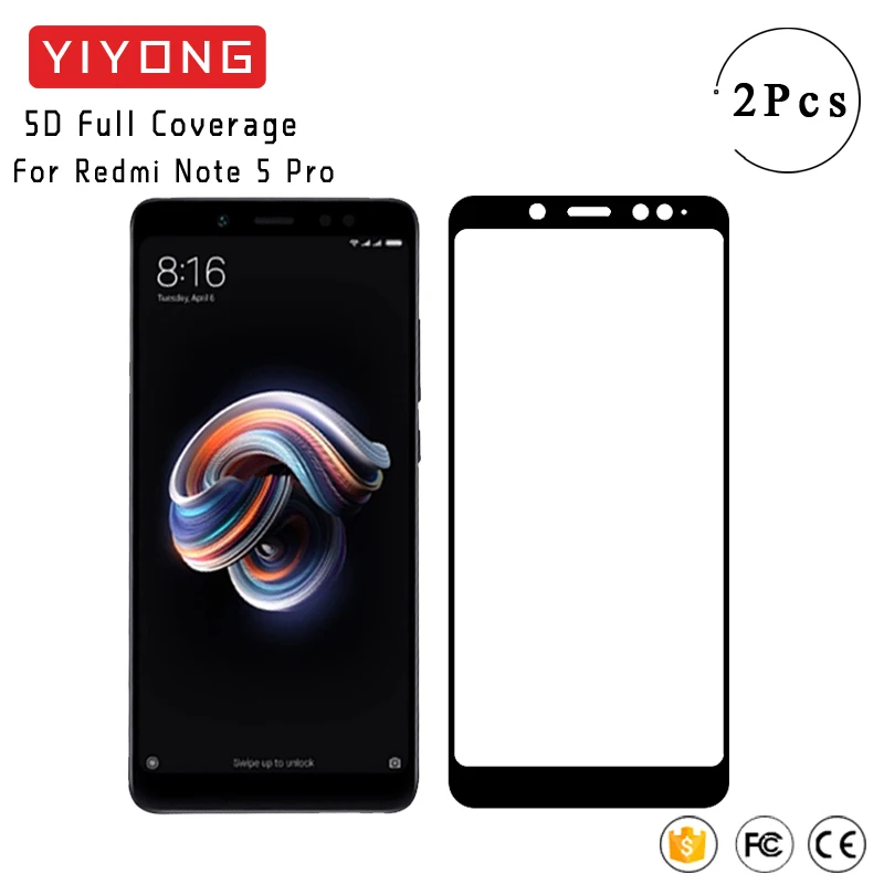 

YIYONG 5D Full Cover Glass For Xiaomi Redmi Note 5 Pro Tempered Glass Xiomi Note5 Screen Protector For Xiaomi Note 5 Pro Glass