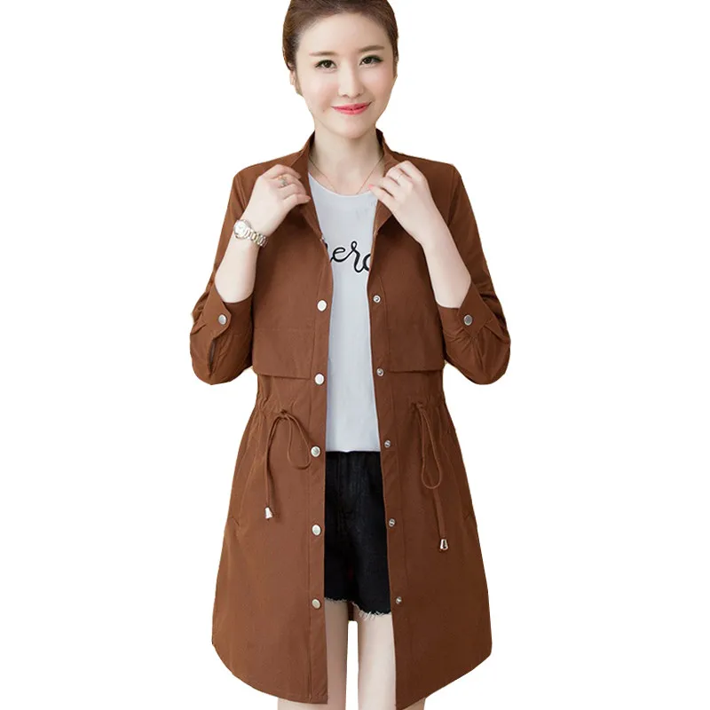 2019 New Fashion Single-breasted Mid-long Trench Coat Women Khaki Slim Windbreaker Female Loose Large Size Casual Outerwear R1
2019 New Fashion Single-breasted Mid-long Trench Coat Women Khaki Slim Windbreaker Female Loose Large Size Casual Outerwear R1