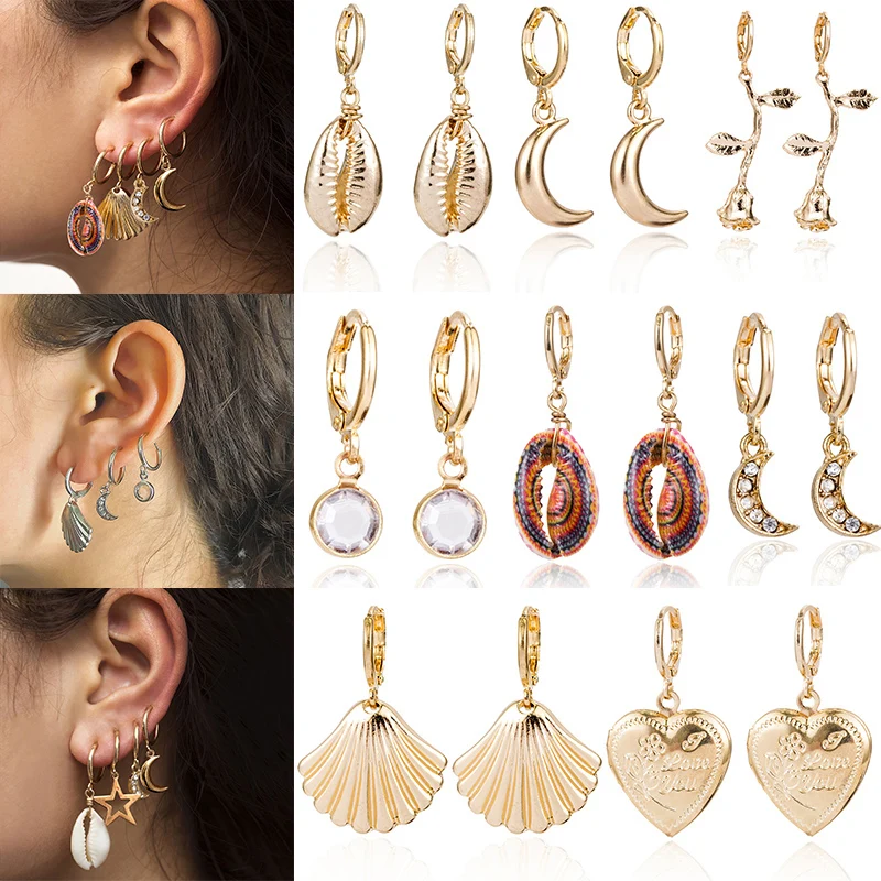 Stars Summer Earring Heart Shell Clip Beach Circle Vintage Women Hoop Earrings Bohemian Drop Earrings Simple Fashion Jewelry
Stars Summer Earring Heart Shell Clip Beach Circle Vintage Women Hoop Earrings Bohemian Drop Earrings Simple Fashion Jewelry