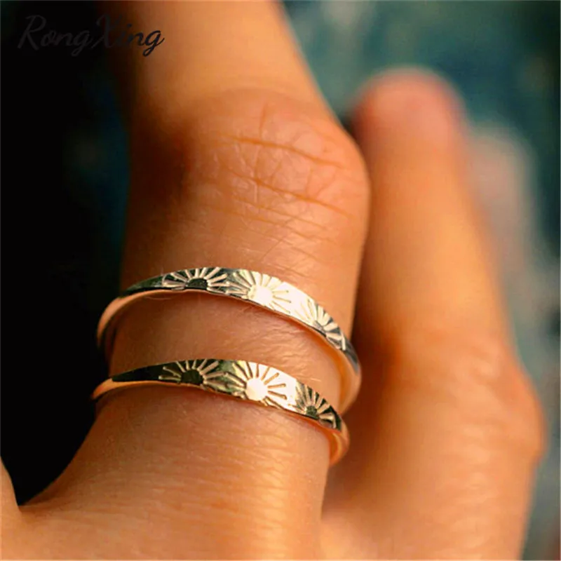 RongXing Fashion Western Style Sun Pattern Wedding Rings For Women Men Yellow Gold Filled Simple Thin Ring Minimalist Jewelry
RongXing Fashion Western Style Sun Pattern Wedding Rings For Women Men Yellow Gold Filled Simple Thin Ring Minimalist Jewelry
