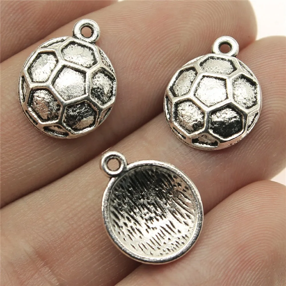 WYSIWYG 10pcs 16x13mm Football Ball Charm Pendants For Jewelry Making Antique Silver Soccer Ball Pendants Charm Soccer
WYSIWYG 10pcs 16x13mm Football Ball Charm Pendants For Jewelry Making Antique Silver Soccer Ball Pendants Charm Soccer