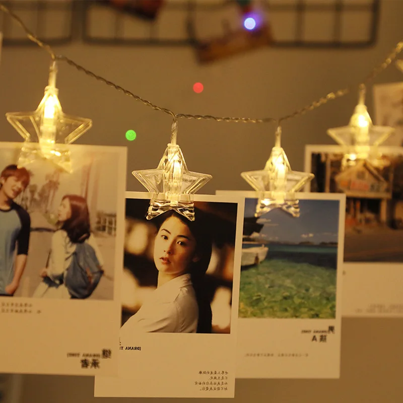 Photo Card Clip Holder LED Star String Lights Battery Powered Garland Party Wedding Holiday Christmas New Year Home Decorations
Photo Card Clip Holder LED Star String Lights Battery Powered Garland Party Wedding Holiday Christmas New Year Home Decorations