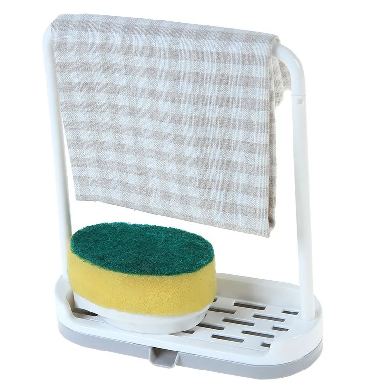 2019 Newest Cloth Hanger Drainer Sink Scourer Rack Holder Soap Dish Cutlery Bathroom Kitchen 2 Colors