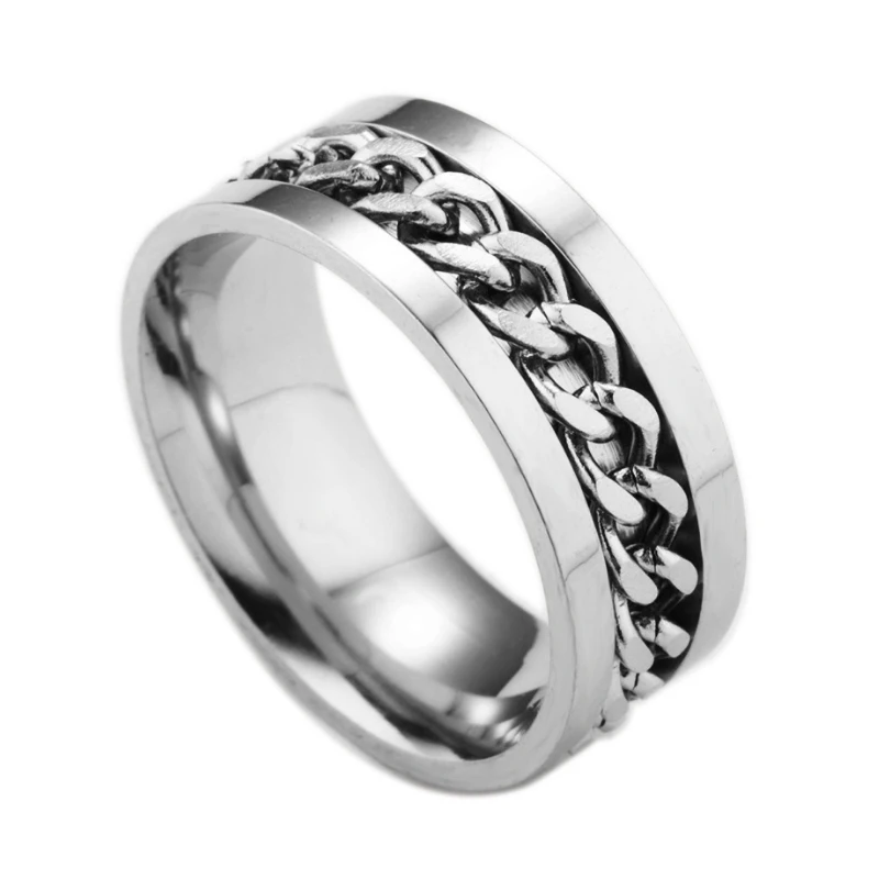 Naiveroo 8mm Rotatable Chain Ring For Mens Women Titanium Stainless Steel Flexible Casual Wedding Finger Rings Male Jewelry Gift
Naiveroo 8mm Rotatable Chain Ring For Mens Women Titanium Stainless Steel Flexible Casual Wedding Finger Rings Male Jewelry Gift