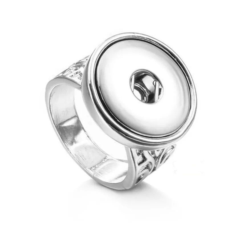 4 Size Round Adjustable Silver Plated 18mm Snap Button Rings Jewelry For Charms 10pcs/lot | Украшения и аксессуары