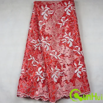 Newest Multicolor color embroidery chemical guipure African lace fabric and red french net lace fabric for wedding dress
Newest Multicolor color embroidery chemical guipure African lace fabric and red french net lace fabric for wedding dress