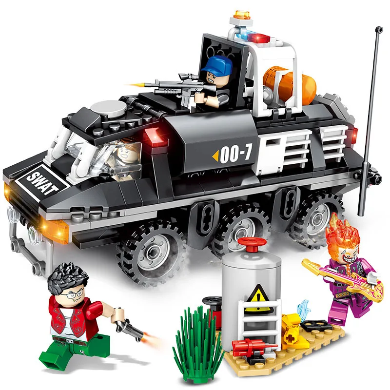 368pcs Children's building blocks toy Compatible Legoingly city Black Hawk special team anti-chemical armored car police series
368pcs Children's building blocks toy Compatible Legoingly city Black Hawk special team anti-chemical armored car police series