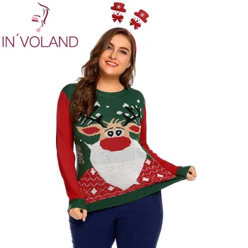IN'VOLAND Women Christmas Sweater Tops Plus Size 4XL Autumn Winter Large Pullover Casual Long Sleeve Print Warm Female Sweaters
IN'VOLAND Women Christmas Sweater Tops Plus Size 4XL Autumn Winter Large Pullover Casual Long Sleeve Print Warm Female Sweaters
