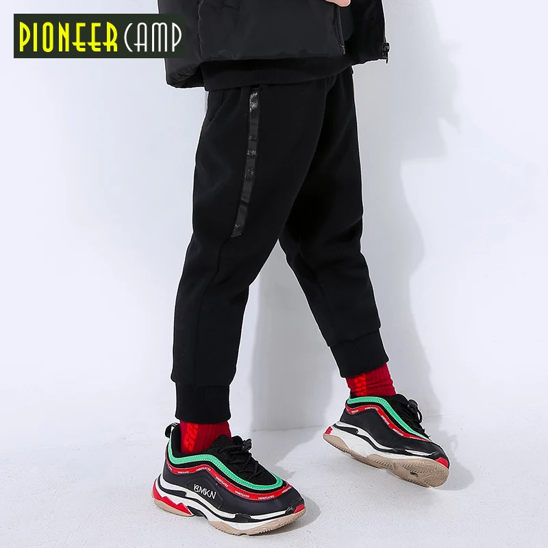 Pioneer camp/Новые Зимние флисовые спортивные штаны для детей детская одежда