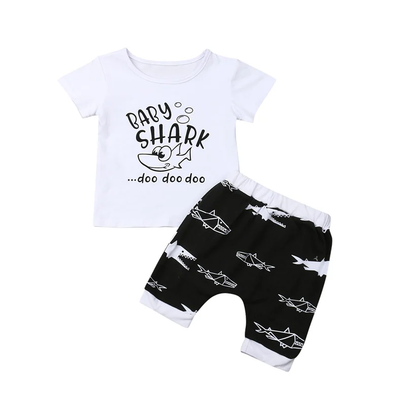 Kids Baby Boy Summer Oufits Short Sleeve Tops T-shirt+Shorts Shark Printed 2Pcs 0-3Y Casual Toddler Baby Boy Clothes Cotton Sets
Kids Baby Boy Summer Oufits Short Sleeve Tops T-shirt+Shorts Shark Printed 2Pcs 0-3Y Casual Toddler Baby Boy Clothes Cotton Sets
