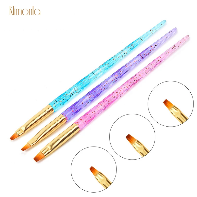New 3pcs Acrylic Glitter Handle Nail Art Brushes Flat Head UV Gel Nail Polish Painting Brush Drawing Pen DIY Manicure Set
New 3pcs Acrylic Glitter Handle Nail Art Brushes Flat Head UV Gel Nail Polish Painting Brush Drawing Pen DIY Manicure Set