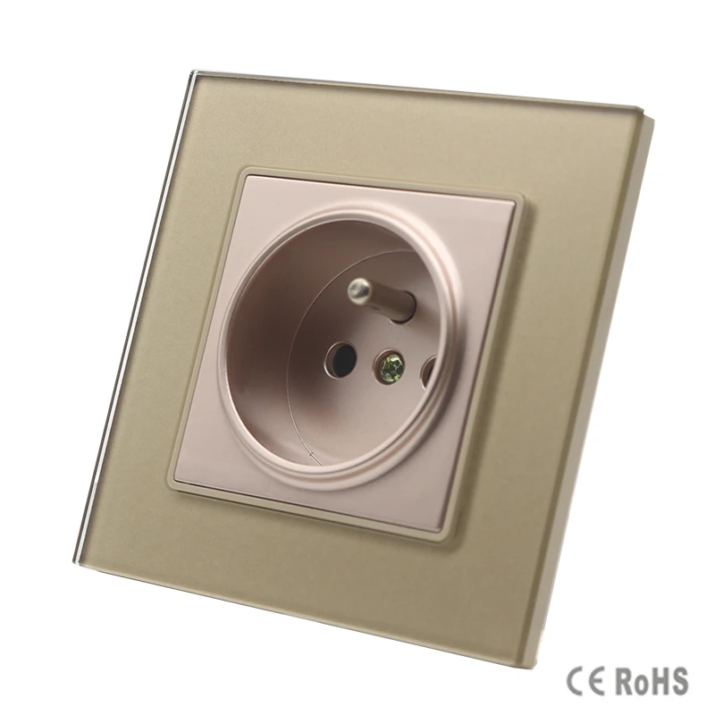 New Arrived Luxury French Standard Socket Golden Crystal Glass Switch 2 Pin French Wall Plug Socket,tempered Crystal Glass Panel
New Arrived Luxury French Standard Socket Golden Crystal Glass Switch 2 Pin French Wall Plug Socket,tempered Crystal Glass Panel