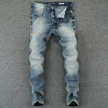 Italian Style Fashion Men's Jeans Blue Color Slim Fit Cotton Classical Jeans Casual Pants Brand Designer Buttons Jeans Men
Italian Style Fashion Men's Jeans Blue Color Slim Fit Cotton Classical Jeans Casual Pants Brand Designer Buttons Jeans Men