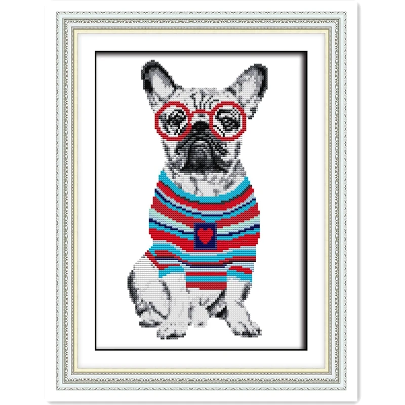 French Bulldog Cross Stitch Kit Needlework Chinese Counted Cross Stitch Pattern DIY Set 11CT 14CT Printed On Canvas Home Decor
French Bulldog Cross Stitch Kit Needlework Chinese Counted Cross Stitch Pattern DIY Set 11CT 14CT Printed On Canvas Home Decor