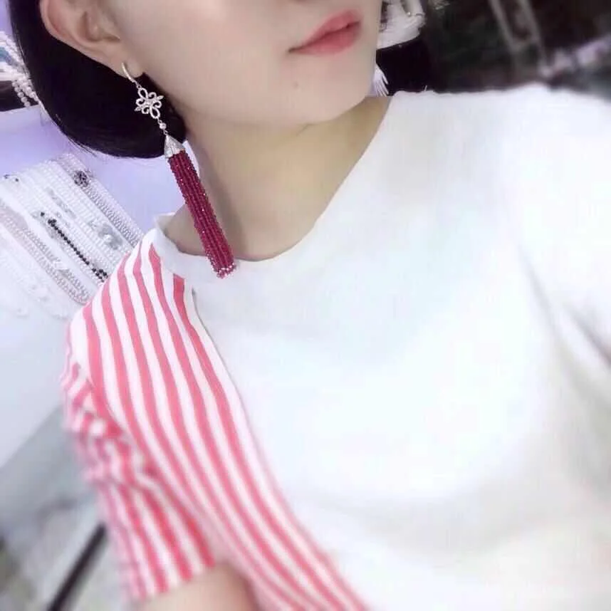 Qi Xuan_Trendy jewelry_Tassel Earrings S925 Silver-Studded Long Red Chalcedony Earrings_Luxury Nano Stone Tassel Earrings
Qi Xuan_Trendy jewelry_Tassel Earrings S925 Silver-Studded Long Red Chalcedony Earrings_Luxury Nano Stone Tassel Earrings