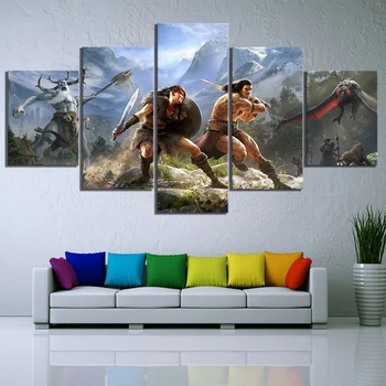 5 Piece Games Art Print Conan Exiles Poster HD Wall Picture Canvas Paintings Fantasy Wall Art for Home Decor
5 Piece Games Art Print Conan Exiles Poster HD Wall Picture Canvas Paintings Fantasy Wall Art for Home Decor
