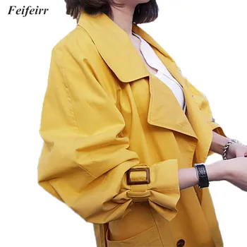 Abrigos Spring Autumn 2019 Korean Fashion Yellow Double Breasted long Trench Coat Mujer Loose Belt large size Windbreak Outwear
Abrigos Spring Autumn 2019 Korean Fashion Yellow Double Breasted long Trench Coat Mujer Loose Belt large size Windbreak Outwear