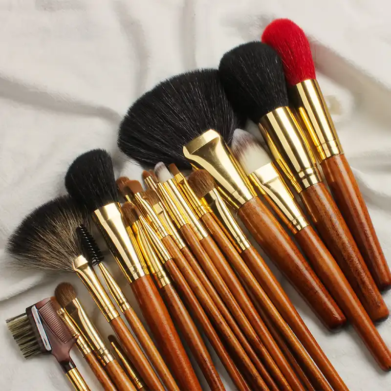 24pcs Best Natural Animal Hair Makeup Brush Set Kit Pincel De