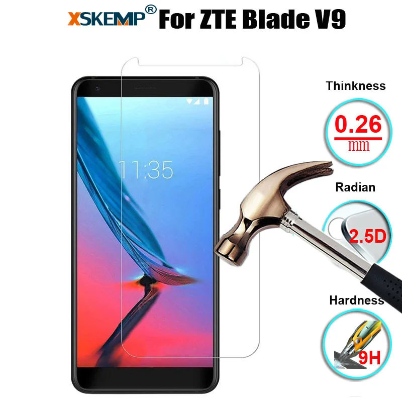 XSKEMP 9H Hard Screen Protector Real Tempered Glass For ZTE Blade V9 Ultra Clear Shockproof Transparent HD Protective Glass Film
XSKEMP 9H Hard Screen Protector Real Tempered Glass For ZTE Blade V9 Ultra Clear Shockproof Transparent HD Protective Glass Film