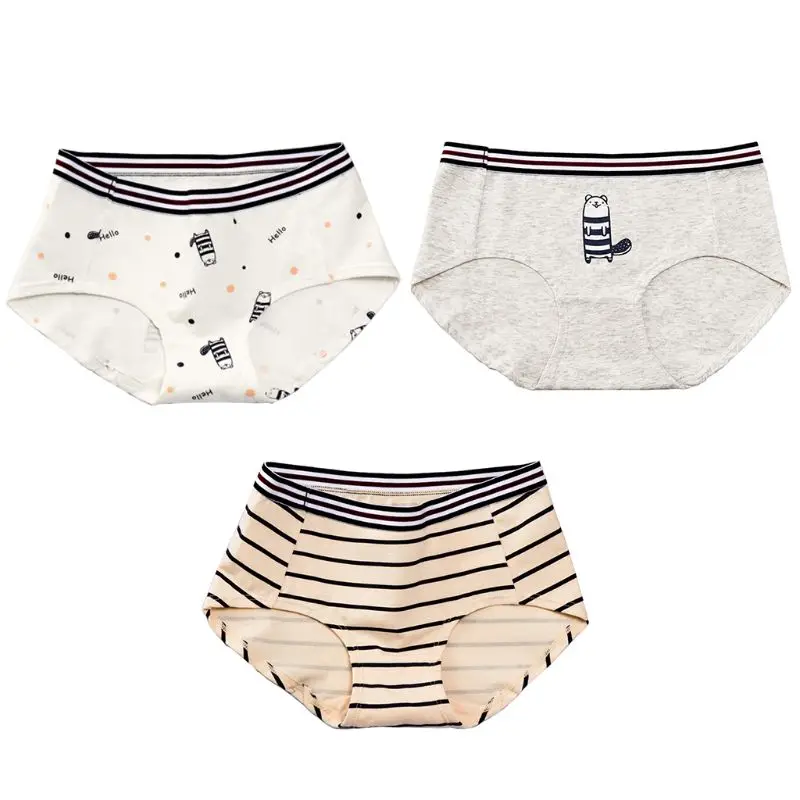 Women Girls Mid-Rise Cotton Breathable Underwear Harajuku Cute Cartoon Bear Printed Briefs Cross Stripes Waistband Seamless Pant
Women Girls Mid-Rise Cotton Breathable Underwear Harajuku Cute Cartoon Bear Printed Briefs Cross Stripes Waistband Seamless Pant