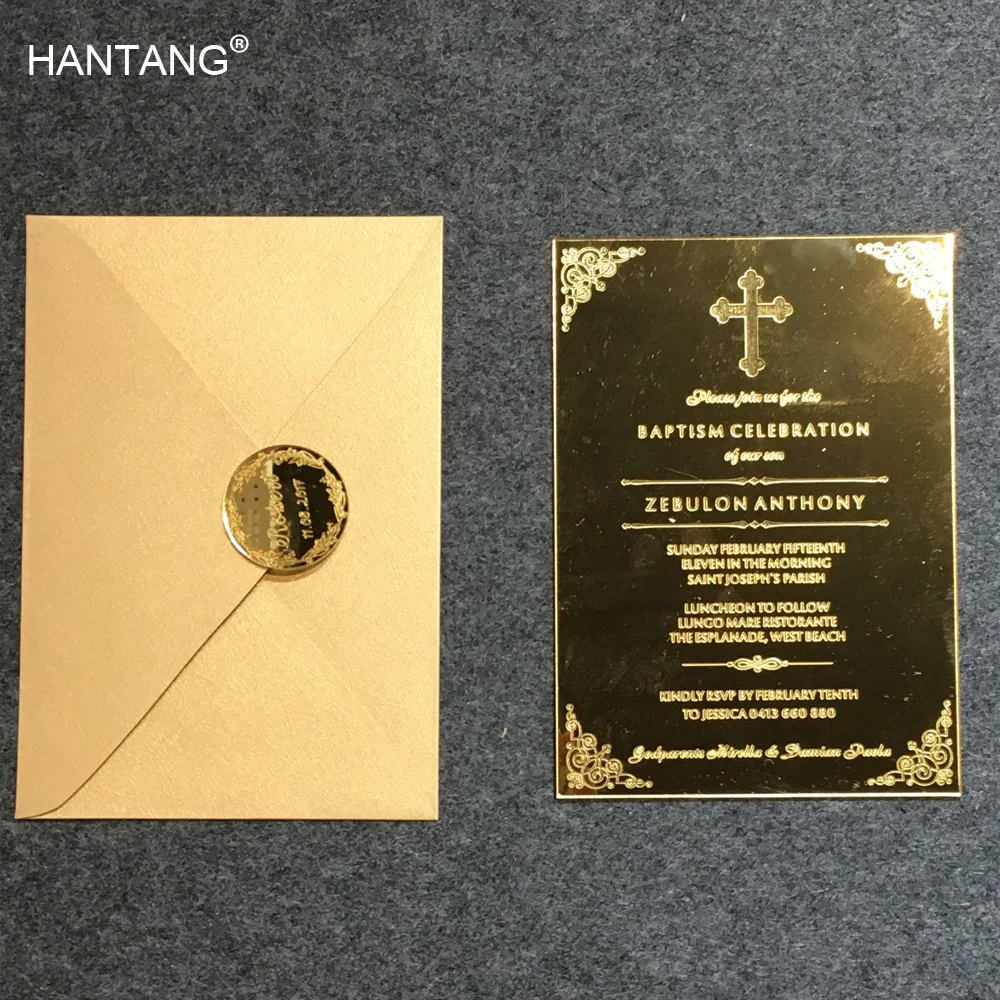 5x7inch Engraved Golden Mirror Acrylic Christening Baptism Invitaion Card 100 Sets Per Lot
5x7inch Engraved Golden Mirror Acrylic Christening Baptism Invitaion Card 100 Sets Per Lot