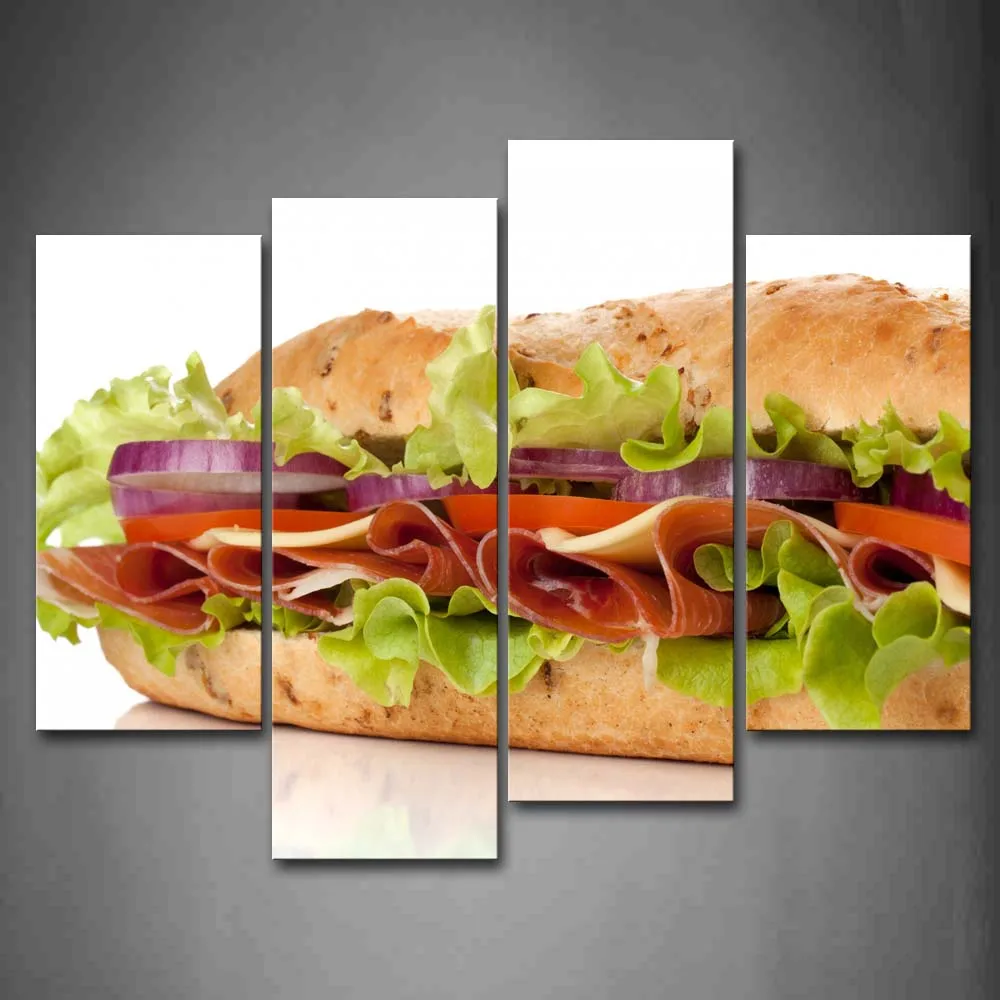 4 Pics Framed Wall Art Picture Sandwich Vegetable Meat Canvas Print Food Poster With Wooden Frame For Home Office Decor
4 Pics Framed Wall Art Picture Sandwich Vegetable Meat Canvas Print Food Poster With Wooden Frame For Home Office Decor