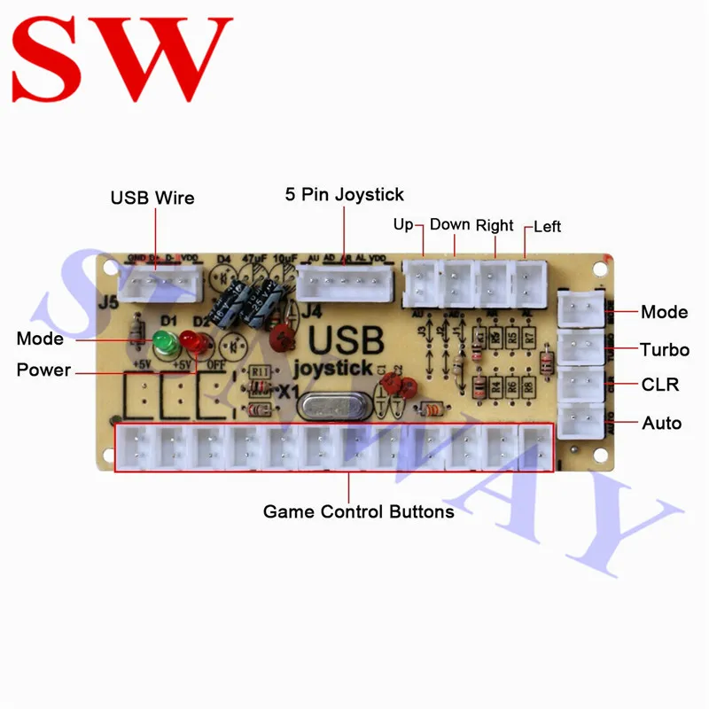 2 Players High Quality Arcade Joystick USB Encoder Arcade DIY Kits With Zippy Joystick Arcade Push Button for Games Jamma Parts