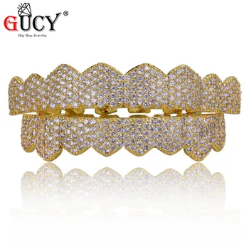 GUCY Fit Gold Silver Color All Iced Out Hip Hop Teeth Grillz Micro Pave Cubic Zircon Eight Top & Bottom Teeth Grills Set
GUCY Fit Gold Silver Color All Iced Out Hip Hop Teeth Grillz Micro Pave Cubic Zircon Eight Top & Bottom Teeth Grills Set
