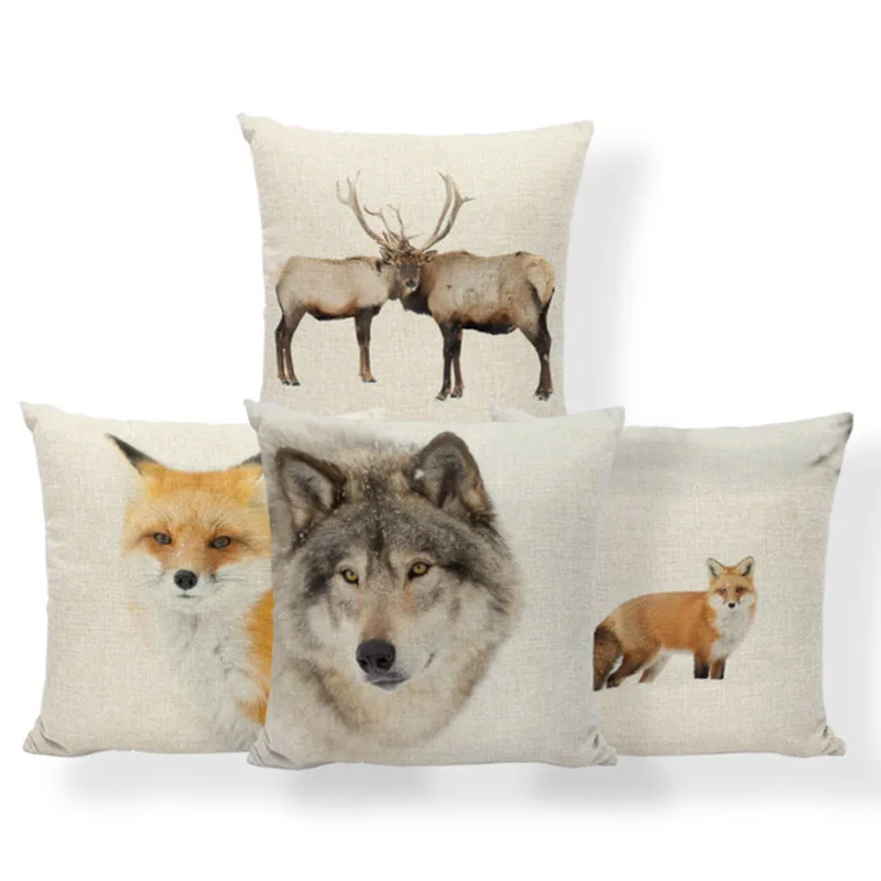 Fox Wolf Deer Cushion Covers Tree Snowflake Winter Pillow Case Gray Dorm Improvement Decorating Throw Pillow Covers 17X17 Linen
Fox Wolf Deer Cushion Covers Tree Snowflake Winter Pillow Case Gray Dorm Improvement Decorating Throw Pillow Covers 17X17 Linen