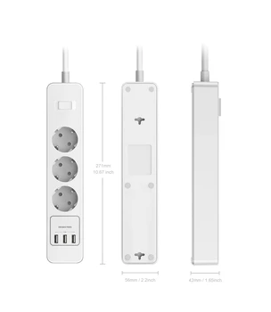 NSC Smart USB Power Strip Socket EU Plug Overload Switch Surge Protector 4 Outlet 3 Port USB Charger - 1.5M Power Cord
NSC Smart USB Power Strip Socket EU Plug Overload Switch Surge Protector 4 Outlet 3 Port USB Charger - 1.5M Power Cord