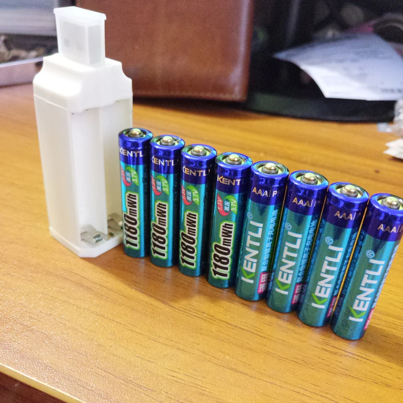 8pcs KENTLI 1.5v 1180mWh AAA rechargeable Li-polymer li-ion polymer lithium battery +1 USB smart Charger
8pcs KENTLI 1.5v 1180mWh AAA rechargeable Li-polymer li-ion polymer lithium battery +1 USB smart Charger