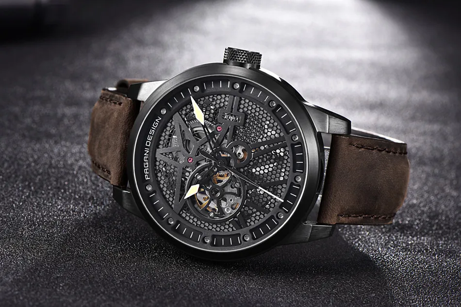 Fashion Pagani Leather Tourbillon Watch