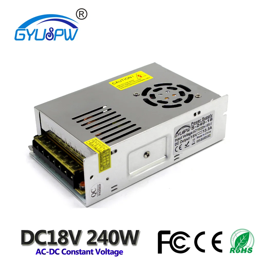 18V 240W 13.3A Switching power supply AC 110V/220V LED screen Stepper motor power supply LED light Drive power transformer
18V 240W 13.3A Switching power supply AC 110V/220V LED screen Stepper motor power supply LED light Drive power transformer